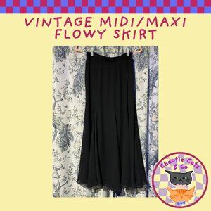 Vintage Flowy Midi/Maxi Skirt